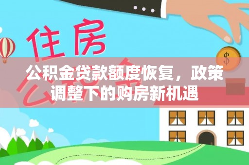 合山公积金贷款额度恢复，政策调整下的购房新机遇