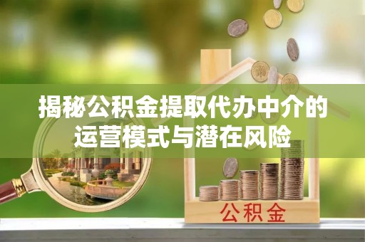 合山揭秘公积金提取代办中介的运营模式与潜在风险