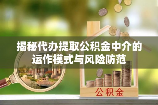 合山揭秘代办提取公积金中介的运作模式与风险防范